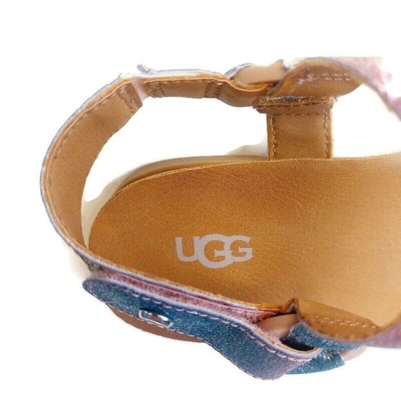 UGG Womens Size 7 Rynell Sandal Flip Flop Rainbow Glitter 1124947K Big Girls 6 - Picture 3 of 10